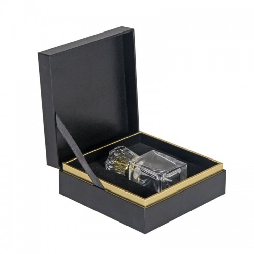 Custom Logo Black Perfume Gift Box Elegant Fragrance Paper Gift Box Packaging