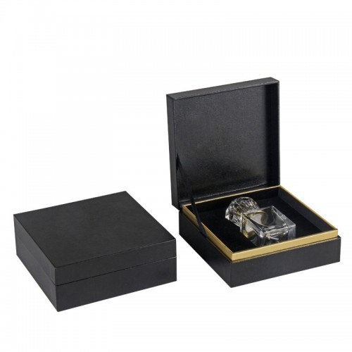 Custom Logo Black Perfume Gift Box Elegant Fragrance Paper Gift Box Packaging