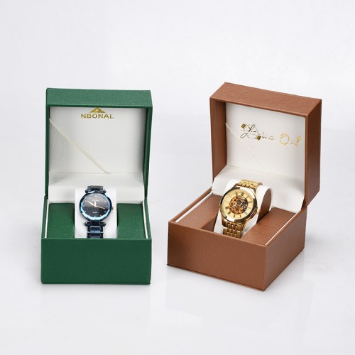 Custom Logo PU Leather Bracelet Watch Packaging Storage Box