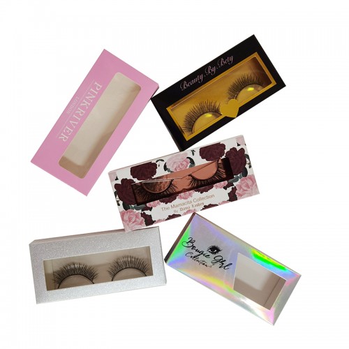 350GSM  Eyelash Packaging Box Cardboard Paper Eyelash Box with Window