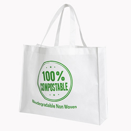 100% Biodegradable Compostable PLA Natural Corn Fibers Cornstarch PLA Non WovenTote Bag