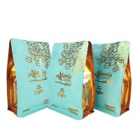 Custom Aluminum Foil Flat Bottom Zipper Coffee Packaging Bag With Valve