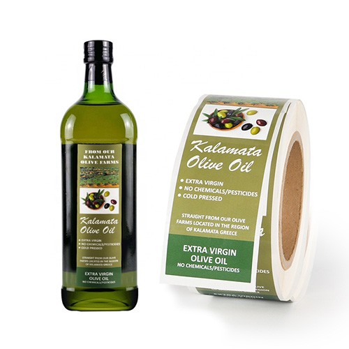 Olive Oil Glass Bottle Custom Label Sticker