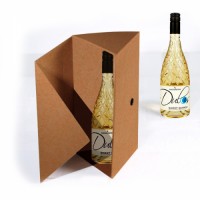 Triangular Rigid Cardboard Gin Wine Bottle Gift Boxes Liquor Champagne Rigid Gift Box