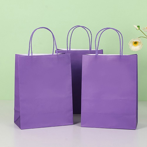 100% Recycled Custom Logo Printed Kraft Paper Bags for Gifts Cloth