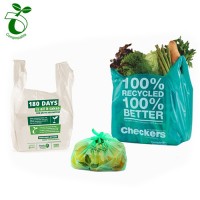 Fully Compostable Cornstarch PLA PBAT Biodegradable T- shirt Bag/Vest Bag