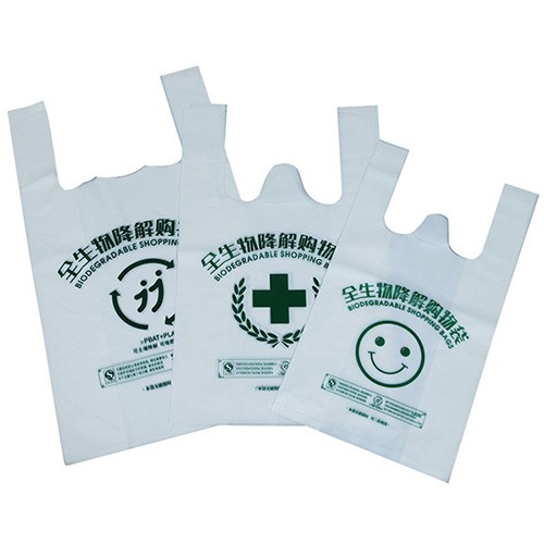 Fully Compostable Cornstarch PLA PBAT Biodegradable T- shirt Bag/Vest Bag