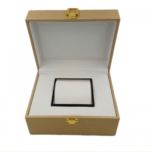 Custom Gift Packaging PU Leather Hinged Display Wooden Watch Box