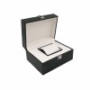 Custom Gift Packaging PU Leather Hinged Display Wooden Watch Box