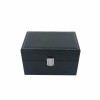 Custom Gift Packaging PU Leather Hinged Display Wooden Watch Box