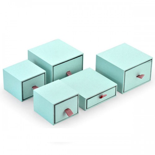 Custom Paper Cardboard Jewlery Boxes With Custom Logo Blue