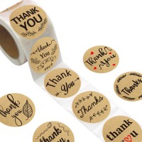 Kraft Paper Round Sticker THANK YOU Stickers