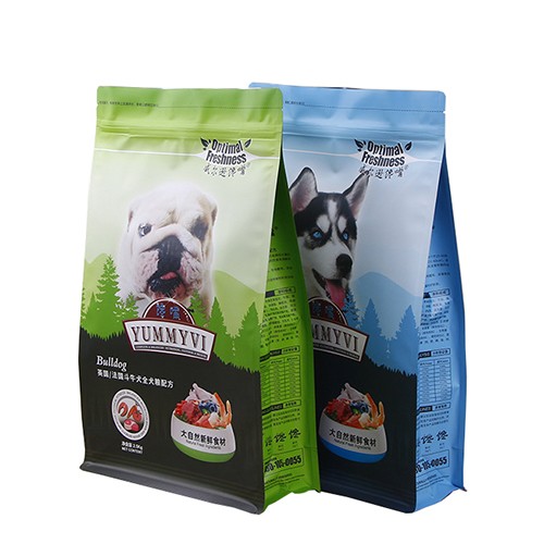 Flat Bottom  Pets Food Pouch Custom Printed Coffee Beans Packaging Bags With Valve