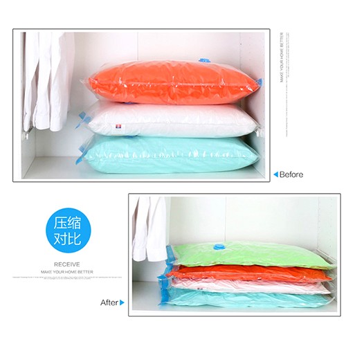 Transparent Vacuum Storage Bag Flat Quilt Clothing Vacuum Compression Bag