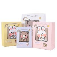 Rabbit/Teddy Bear Pattern Paper Bag Kids Gift Paper Bag with Handle