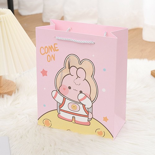 Rabbit/Teddy Bear Pattern Paper Bag Kids Gift Paper Bag with Handle