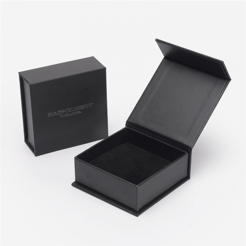 Custom Black Fip Top Jewelry Box Magnetic Jewelry Paper Boxes