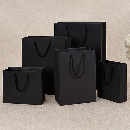 Black Cloth/Shoes Paper Bag with Handle