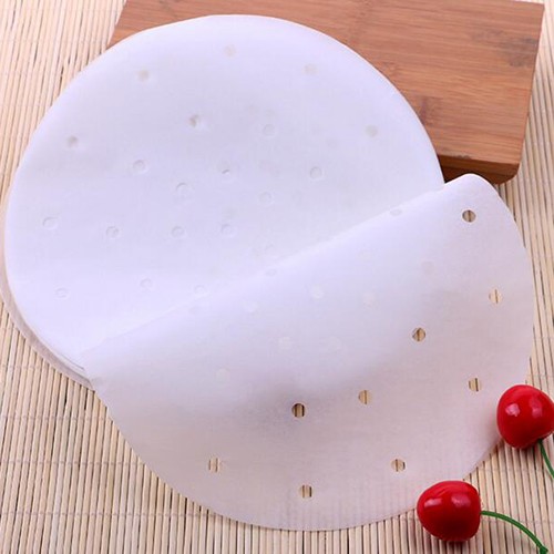 Bamboo Steamer Dim Sum Round Paper Non Stick Under Steam Mat Kitchen Restaurant Use