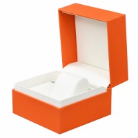 Premium Flip Top Watch Box PU leather  Orange Watch Box