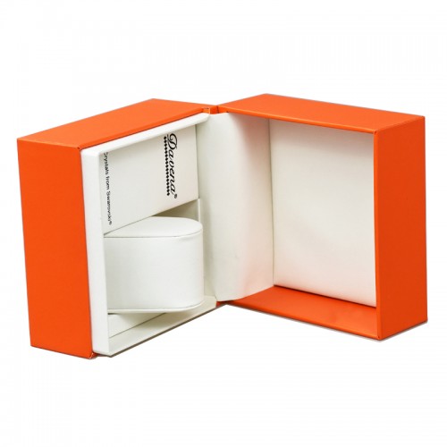 Premium Flip Top Watch Box PU leather  Orange Watch Box