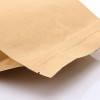 Flat Bottom Brown Kraft Kraft Paper Bag with Zipper