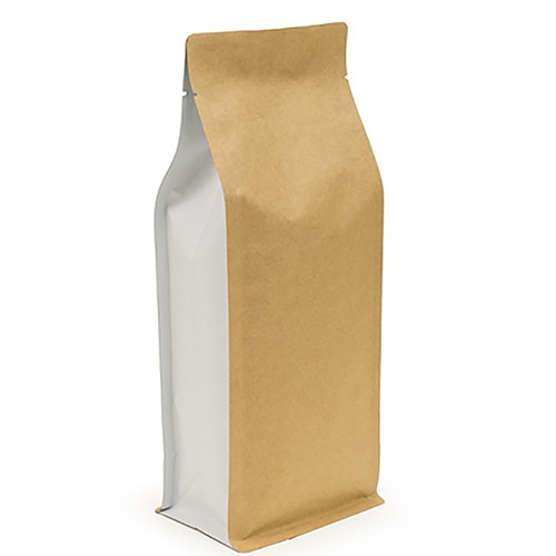 Flat Bottom Kraft Paper Coffee Bean Bag with Valve