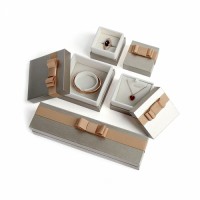 Lid and Base Jewelry Box Set Custom Fashion Jewelry Gift Box with Bowknot