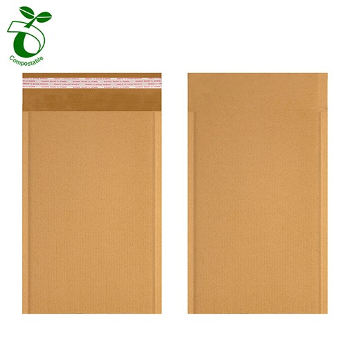 100% recycled Compostable Mailer Bag Kraft Paper Envolope Courier Mailer E fluet Shock Resistance Mailer Paper Bag