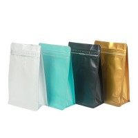 Coffee Bean Bag with Valve Flat Bottom Aluminum Foil Lining Food Bag