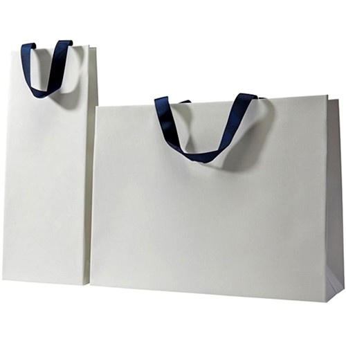 White Paper Bag with LOGO Printing Men's Clothing Bag