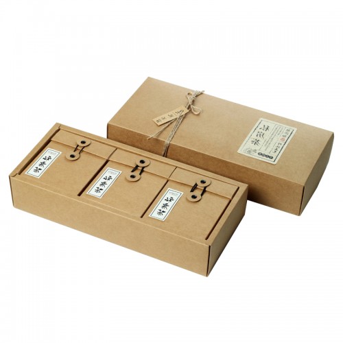 Creative Kraft Paper Sliding Drawer Box Packaging Envelope Sleeve Tea Box