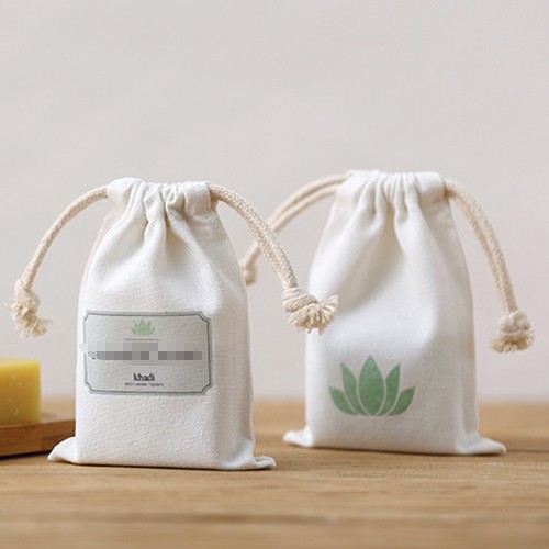 Eco Friendly Reusable Promotion Gift Bag Soap Drawstring Cotton Pouch