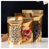 Custom Printing Golden Aluminum Foil Zipper Lock Bags Clear Front for Nuts