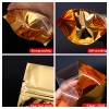 Custom Printing Golden Aluminum Foil Zipper Lock Bags Clear Front for Nuts