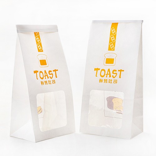 Custom Printing Kraft Food Grade White Kraft Paper Bag with Window