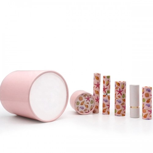 Custom Logo Biodegradable Kraft Round cylinder Paper Tube Cosmetic Packaging Set