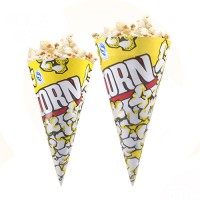 Popcorn Disposable Triangle Cone Packaging Custom Paper Bag for Party