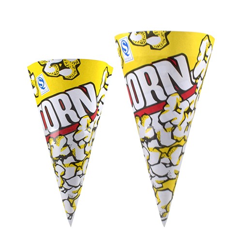 Popcorn Disposable Triangle Cone Packaging Custom Paper Bag for Party