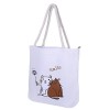 Canvas Tote Bag 12Oz Cute Fatty Cat Organic Cotton Tote Bag with Twisted Rope Handles