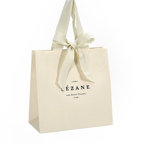 Luxury Beige Paper Bag Tote Bag with Flat Cotton Handle