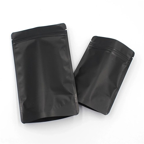 Biodegradable Resealable Matte Stand Up Zipper BLACK Stand Up Bag