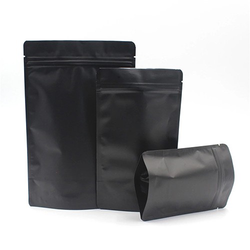 Biodegradable Resealable Matte Stand Up Zipper BLACK Stand Up Bag