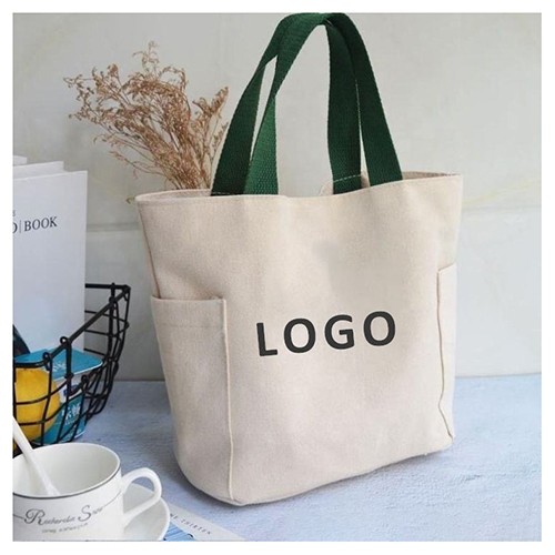 Large Capacity Canvas Bag with Side Pocket