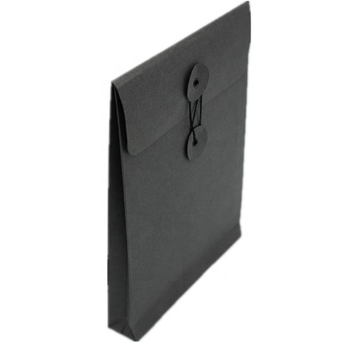 Fancy Kraft Paper Packaging A4 Size Envelope file Folder Bag with Button and String Closure