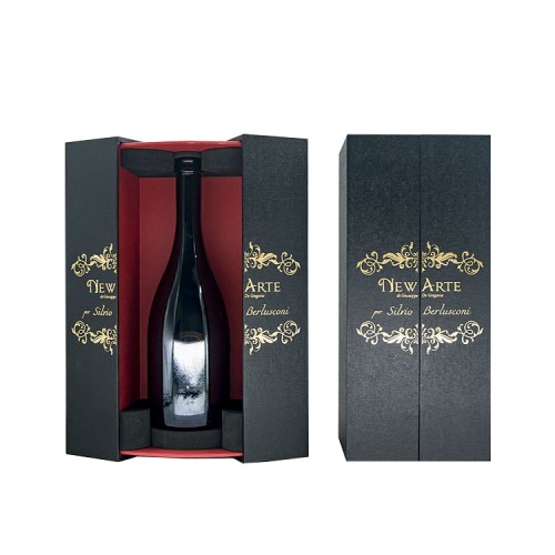Custom Printing Cardboard Clamshell Single Glass Bottle Gift Packaging Wine Box