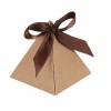 Kraft Paper Gift Box Ribbon Closure Pyramidal Candy/Chocolate Gift Box