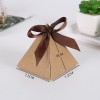 Kraft Paper Gift Box Ribbon Closure Pyramidal Candy/Chocolate Gift Box