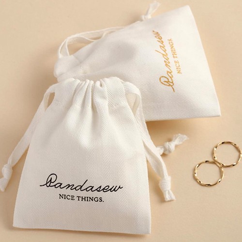 Customized Promotion Cotton Canvas Drawstring Small Pouch Bag