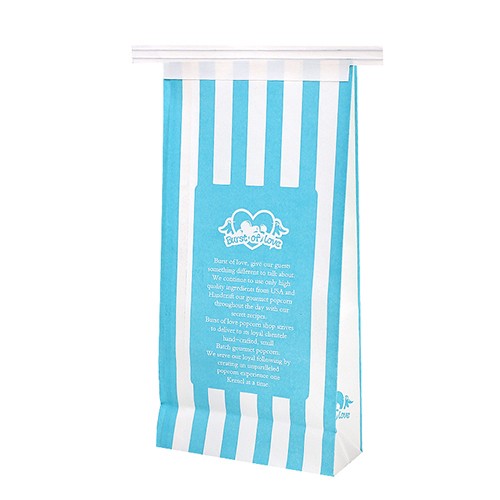 Stripes Pattern Printed Fries Popcorn Paper Bag